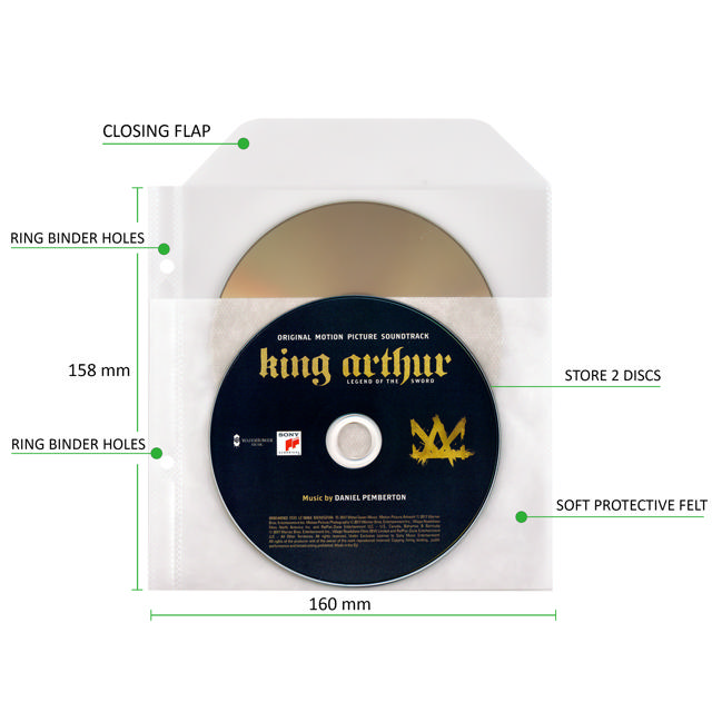 Blu-Ray Bundle, 50 Double Blu-Ray Sleeves with Felt, 2 Binders