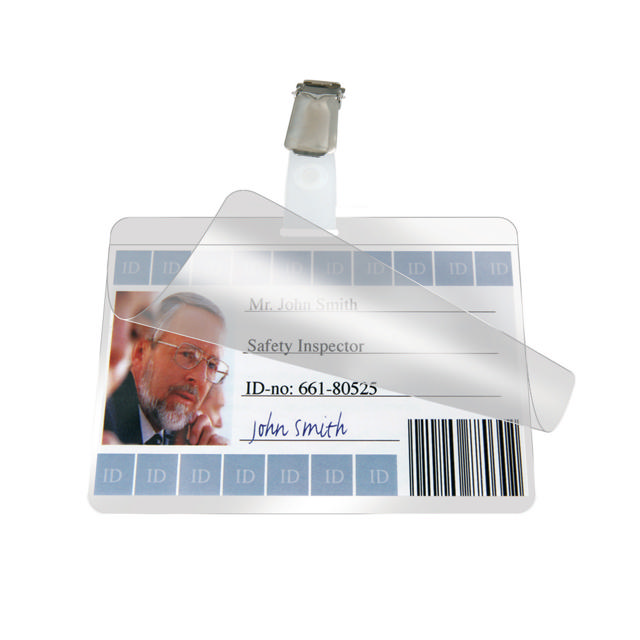 Self-laminating Badge, Incl Clip, Horizontal