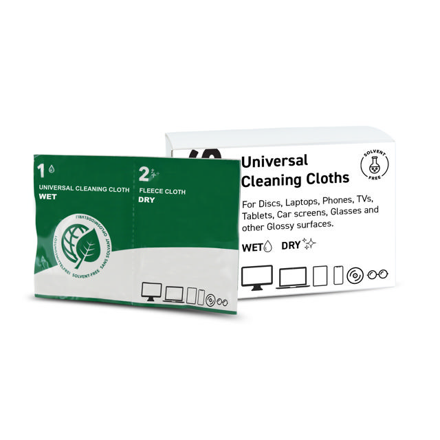 Universal Premium Cleaning Cloths for Discs & Screens - Wet+Dry