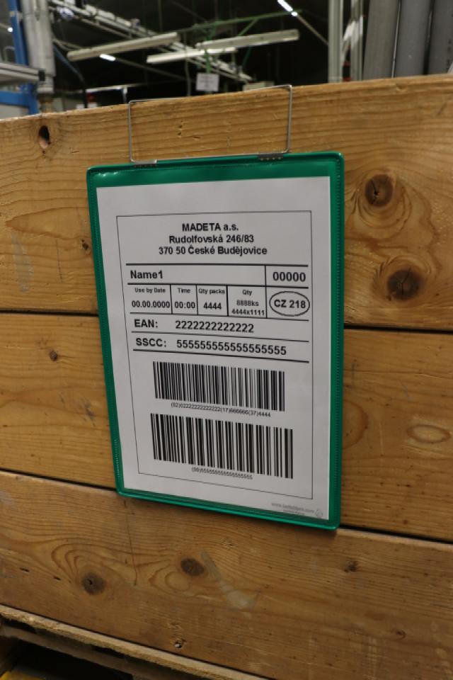 Hanging Reinforced Logistic ID Pocket, A4, Portrait, Side Loading