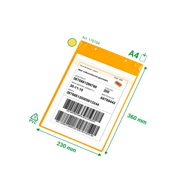 Magnetic Logistic ID Pocket with Flap, with Neodymiums, A4, Portrait