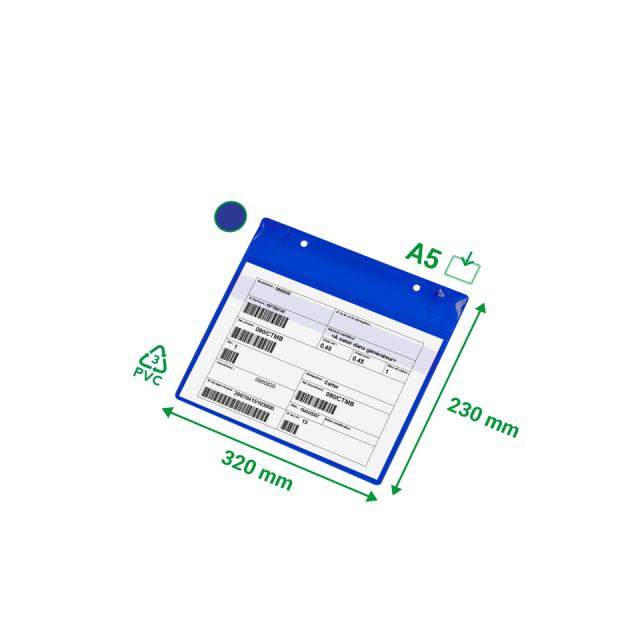 Magnetic Logistic ID Pocket with Flap, with Neodymiums, A5, Landscape