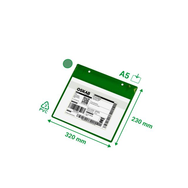 Magnetic Logistic ID Pocket with Flap, with Neodymiums, A5, Landscape