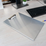 Clipboard with Flap, Aluminium, A4, Portrait