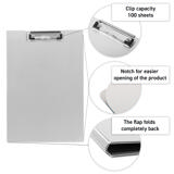 Clipboard with Flap, Aluminium, A4, Portrait