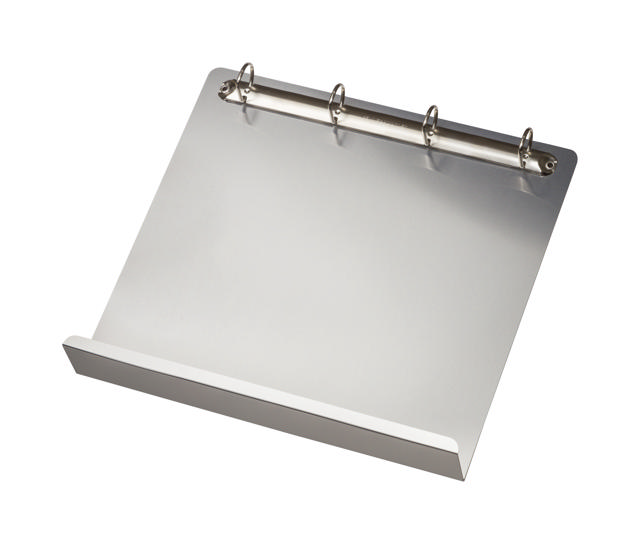 Magnetic 4-Ring Display Binder with Ledge, Aluminium, A4, Landscape