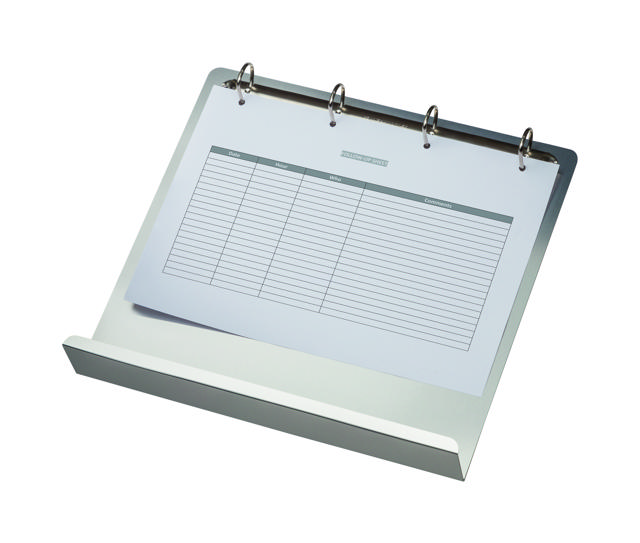 Magnetic 4-Ring Display Binder with Ledge, Aluminium, A4, Landscape