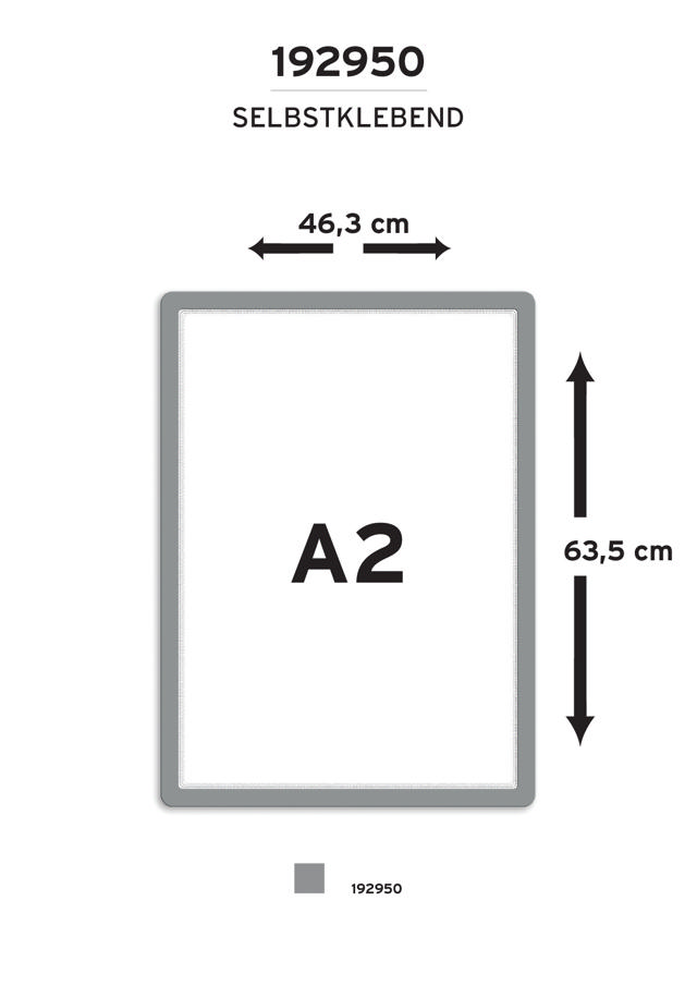 Magneto Self-adhesive Frame Display Pocket, Large Format, Repositionable, A2