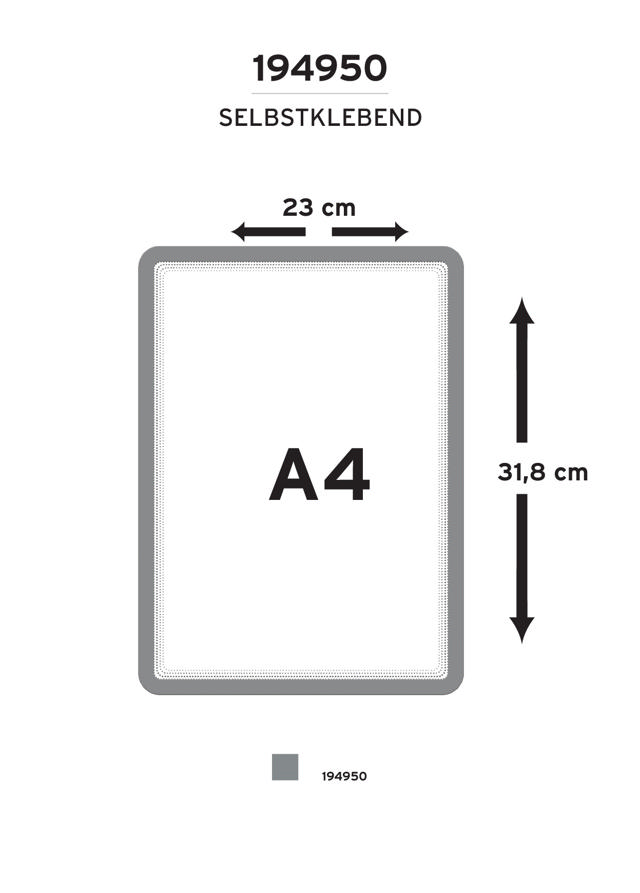 Magneto Self-adhesive Frame Display Pocket, Repositionable, A4