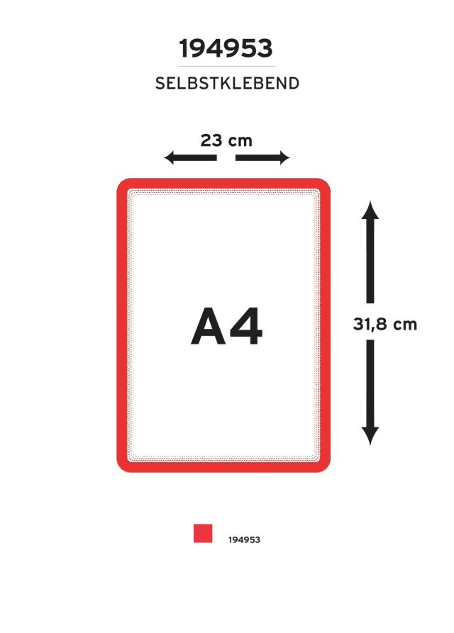 Magneto Self-adhesive Frame Display Pocket, Repositionable, A4