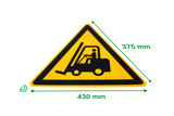 Adhesive safety pictogram, Caution forklifts