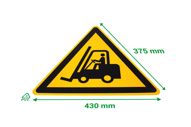 Adhesive safety pictogram, Caution forklifts