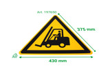 Adhesive safety pictogram, Caution forklifts