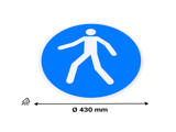 Adhesive safety pictogram, Use pedestrian walkway