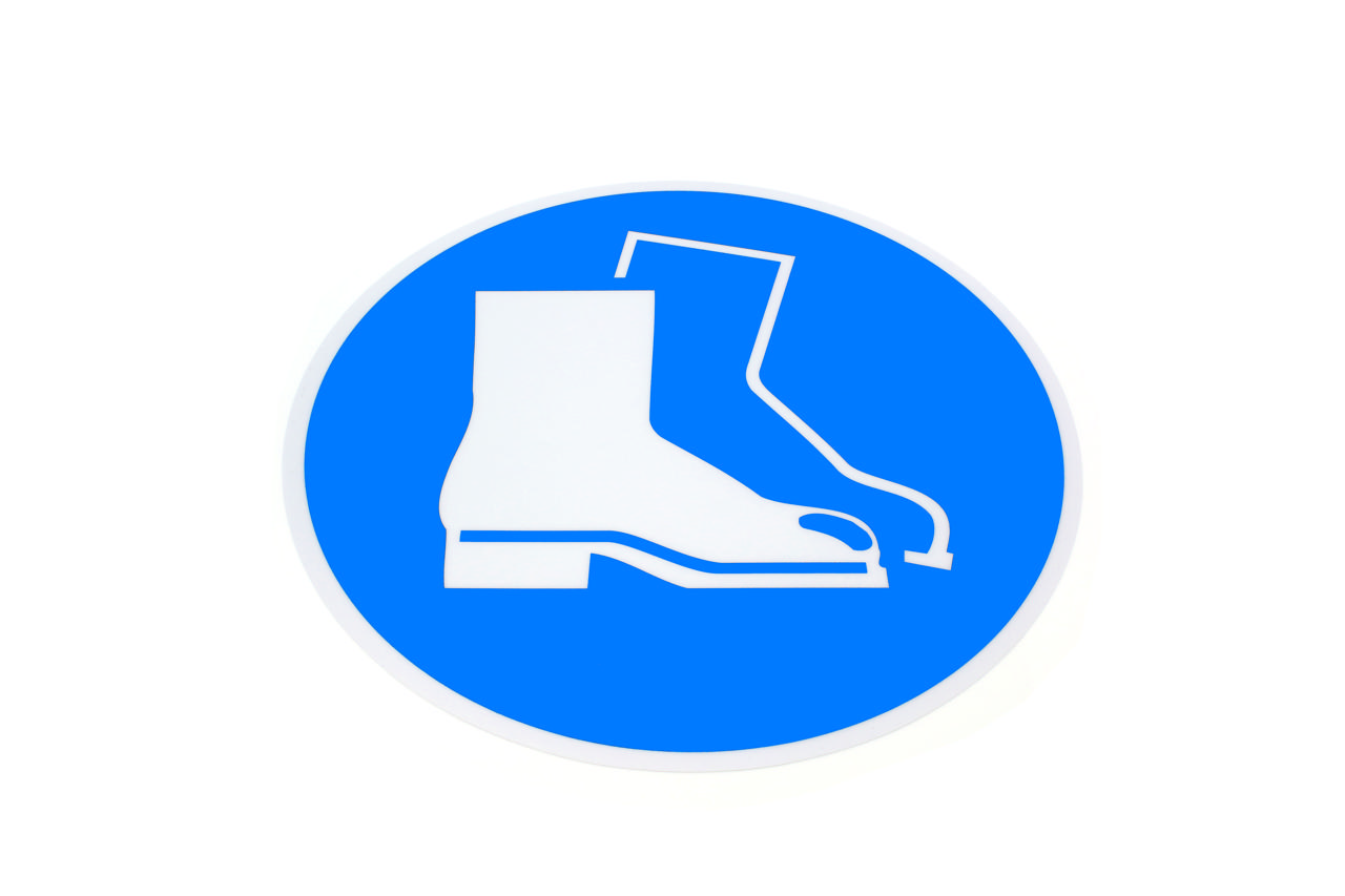 Adhesive safety pictogram, Wear safety footwear