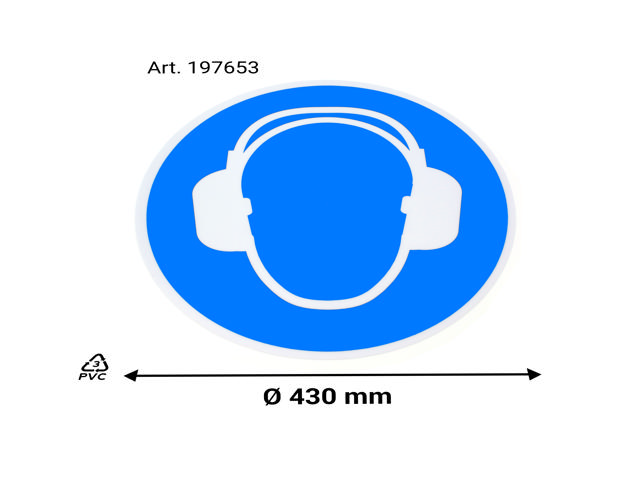 Adhesive safety pictogram, Wear ear protection