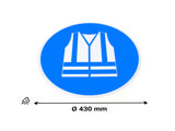 Self-adhesive safety pictogram, Wear high visibility safety vest