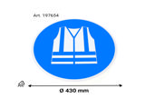 Self-adhesive safety pictogram, Wear high visibility safety vest