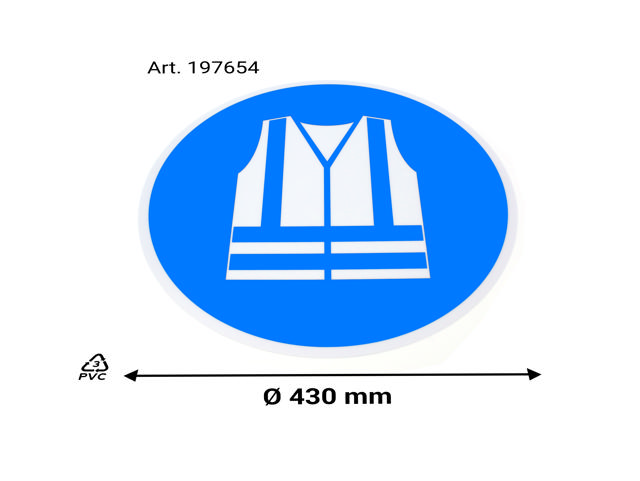 Self-adhesive safety pictogram, Wear high visibility safety vest