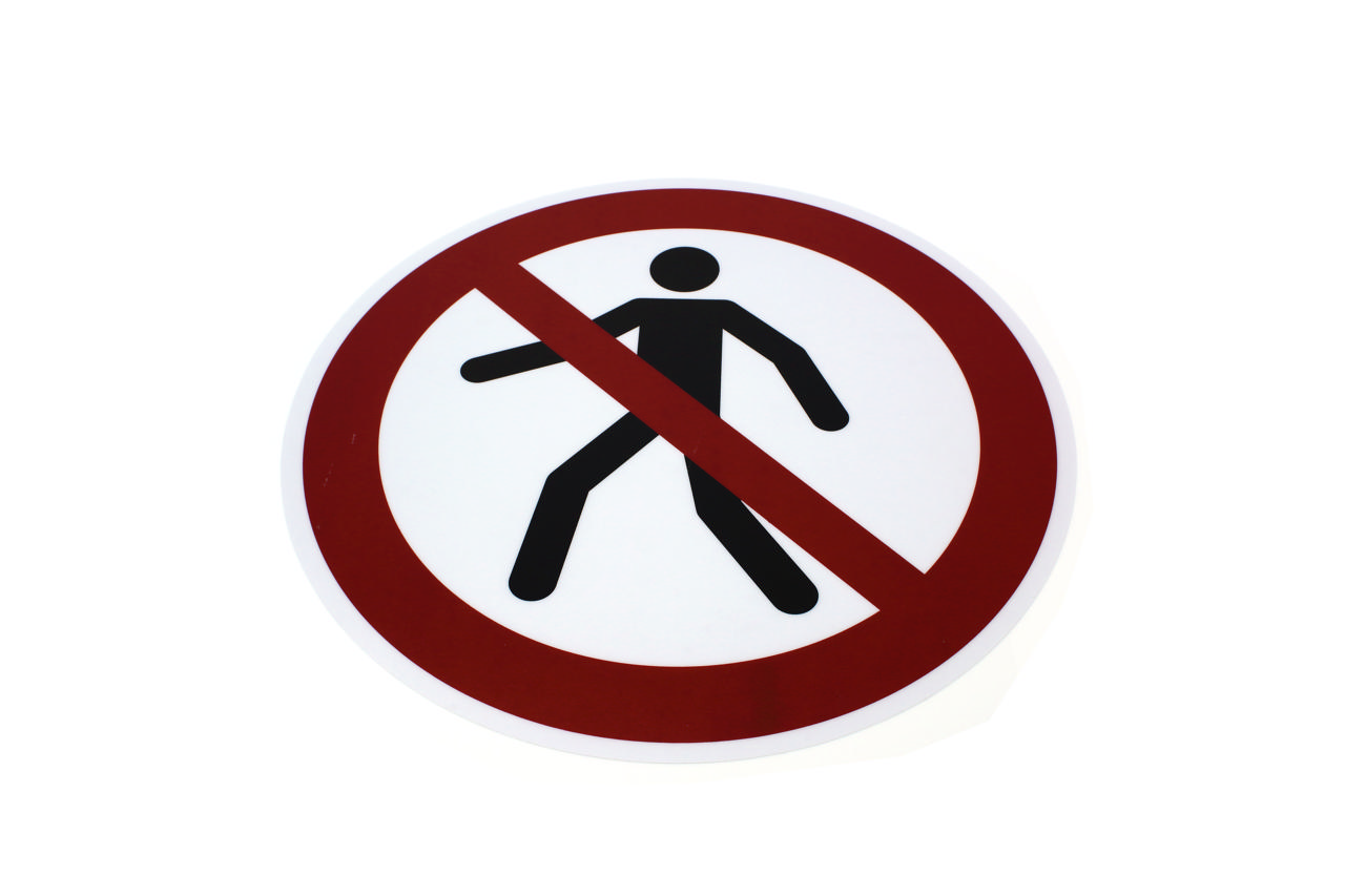 Adhesive safety pictogram, No pedestrians