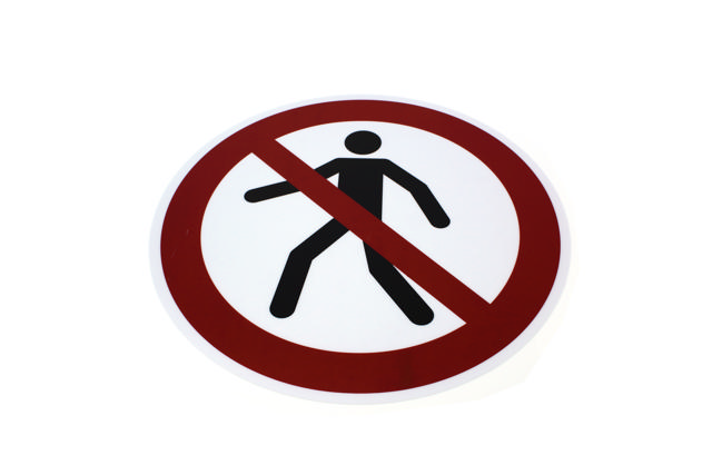 Adhesive safety pictogram, No pedestrians