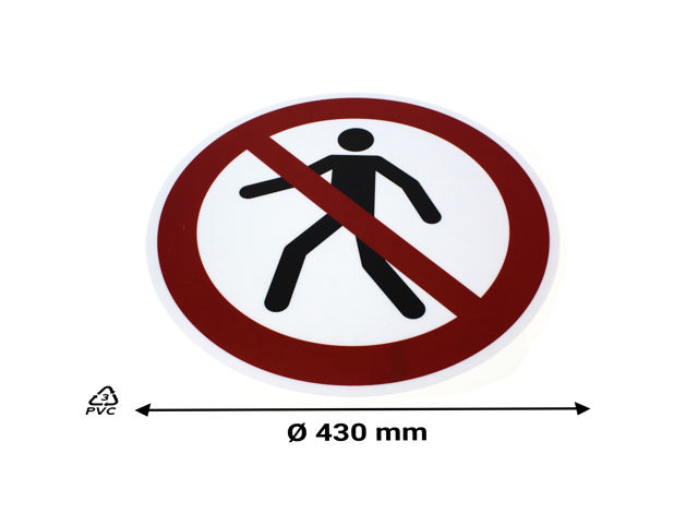 Adhesive safety pictogram, No pedestrians