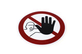 Adhesive safety pictogram, Entry prohibited to unauthorised personnel