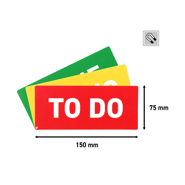 Magnetic Task Card Kit for Kanban Board, 3 Columns, S Cards
