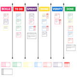 Magnetic Task Card Kit for Scrum Board, 6 Columns, S Cards