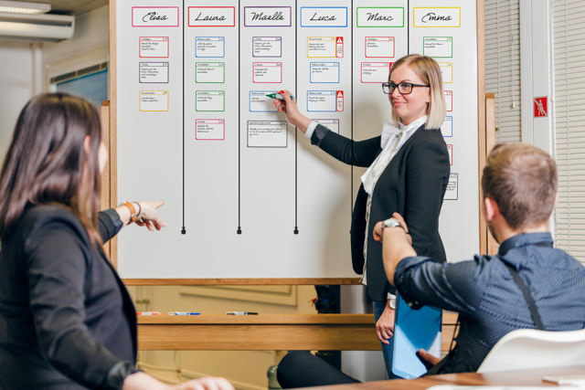 Magnetic Task Card Kit for Agile Board, 6 Columns, M Cards