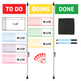 Magnetic Task Card Kit for Kanban Board, 3 Columns, M Cards