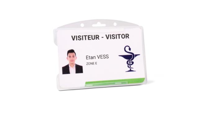 Security ID Card Holder, Open Face, Horizontal, for 1 Card