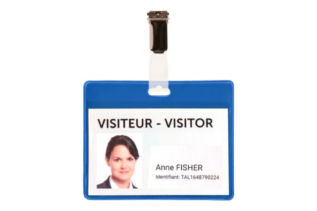 Visitor Badge Kit, PVC, with Clips and Inserts, Horizontal