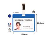 Visitor Badge Kit, PVC, with Clips and Inserts, Horizontal