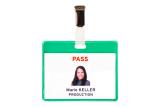 Visitor Badge Kit, PVC, with Clips and Inserts, Horizontal