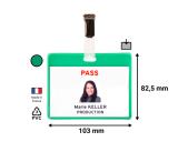 Visitor Badge Kit, PVC, with Clips and Inserts, Horizontal