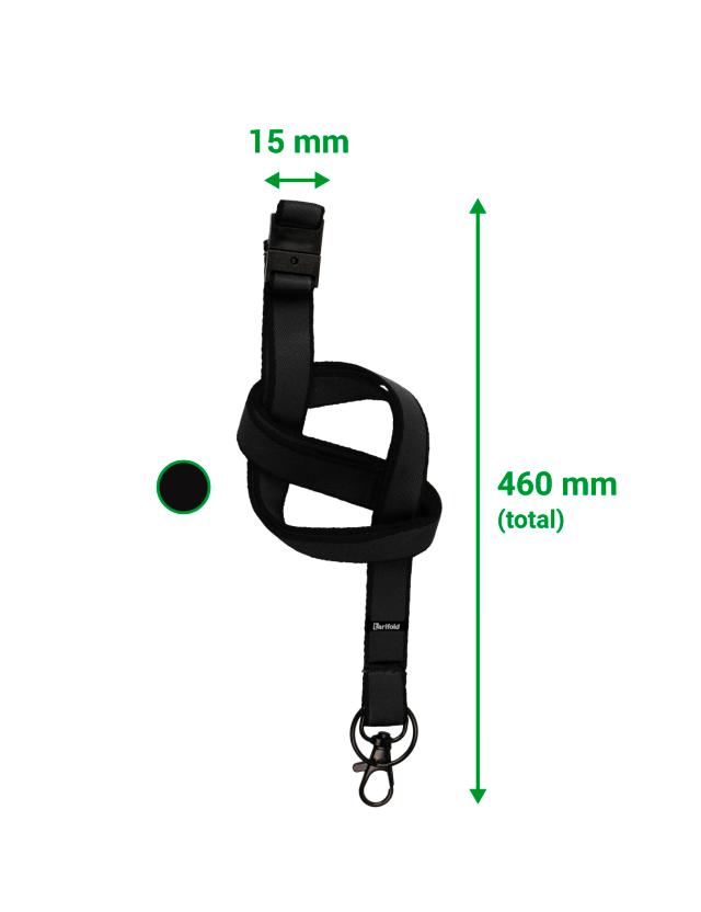 Flat Textile Lanyard, with Swivel Hook and Key Ring
