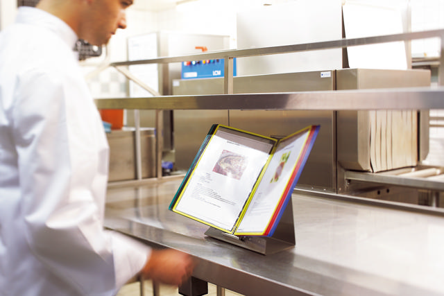 Tarifold Stainless Steel Desk Document Display System Base, A4, for 10 to 30 Pockets