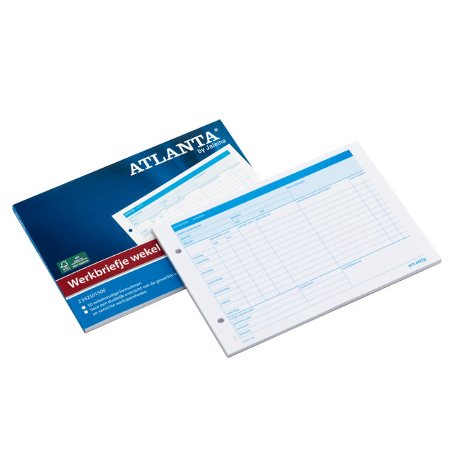 Atlanta Work Form Block, Weekly, A5, NL Text, FSC®