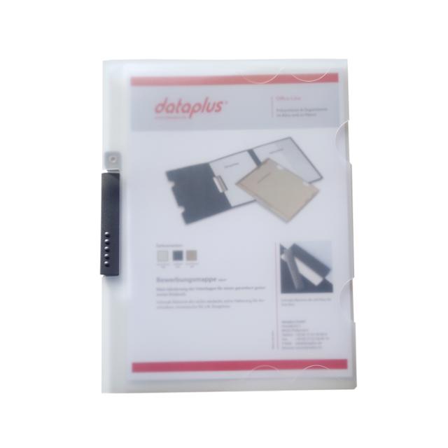 Application file with clamp L, 3 flaps, A4