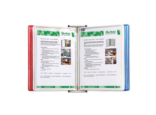 Tarifold Metal Wall Document Display System, A4, 10 Pockets, FR/UK/NL/CZ Colours