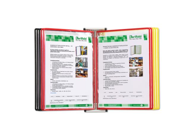 Tarifold Metal Wall Document Display System, A4, 10 Pockets, Germany Colours