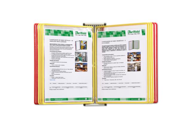 Tarifold Metal Wall Document Display System, A4, 10 Pockets, Spain Colours