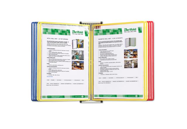 Tarifold Metal Wall Document Display System, A4, 10 Pockets, Romania Colours