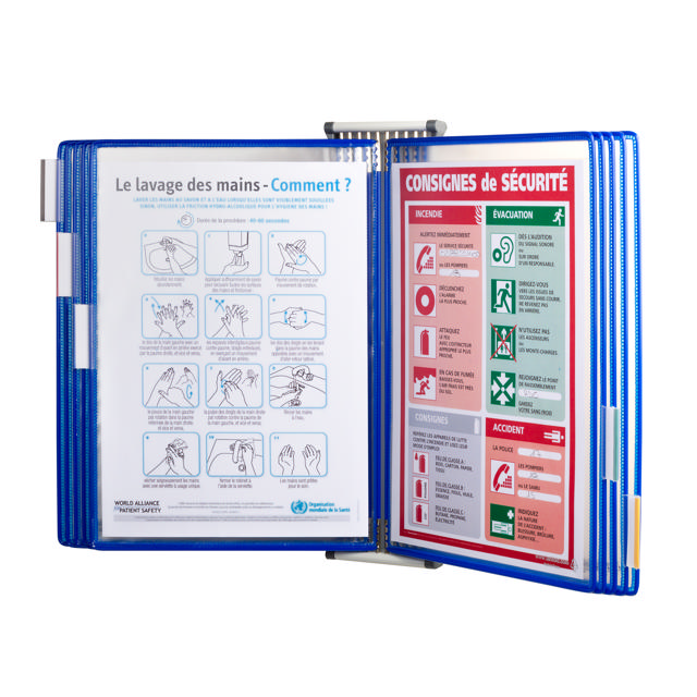 Tarifold Metal Wall Document Display System, A4, 10 Pockets (Colour Packaging)