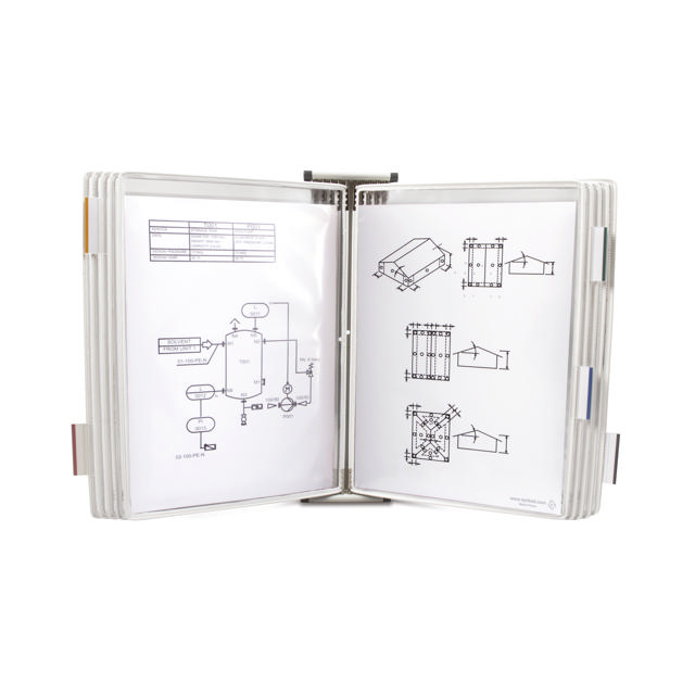 Tarifold Metal Wall Document Display System, A4, 10 Pockets (Colour Packaging)