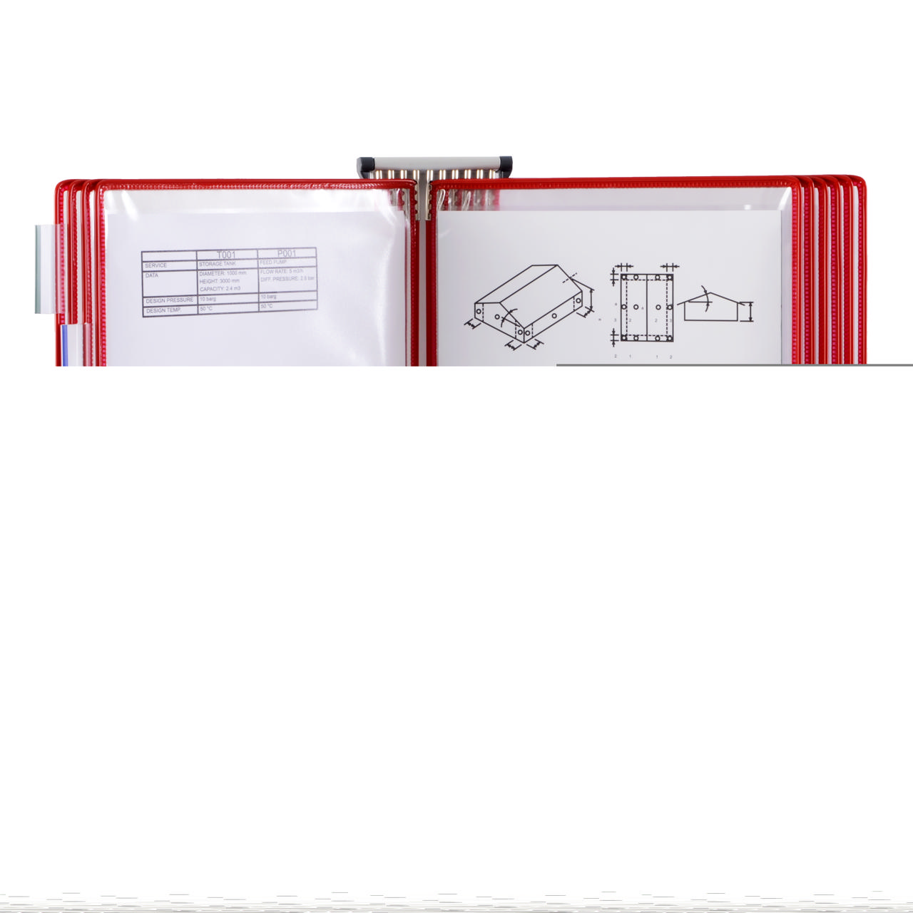 Tarifold Metal Wall Document Display System, A4, 10 Pockets (Colour Packaging)