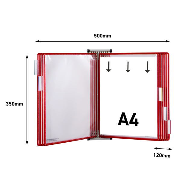 Tarifold Metal Wall Document Display System, A4, 10 Pockets (Colour Packaging)