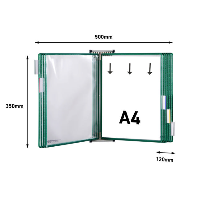 Tarifold Metal Wall Document Display System, A4, 10 Pockets (Colour Packaging)