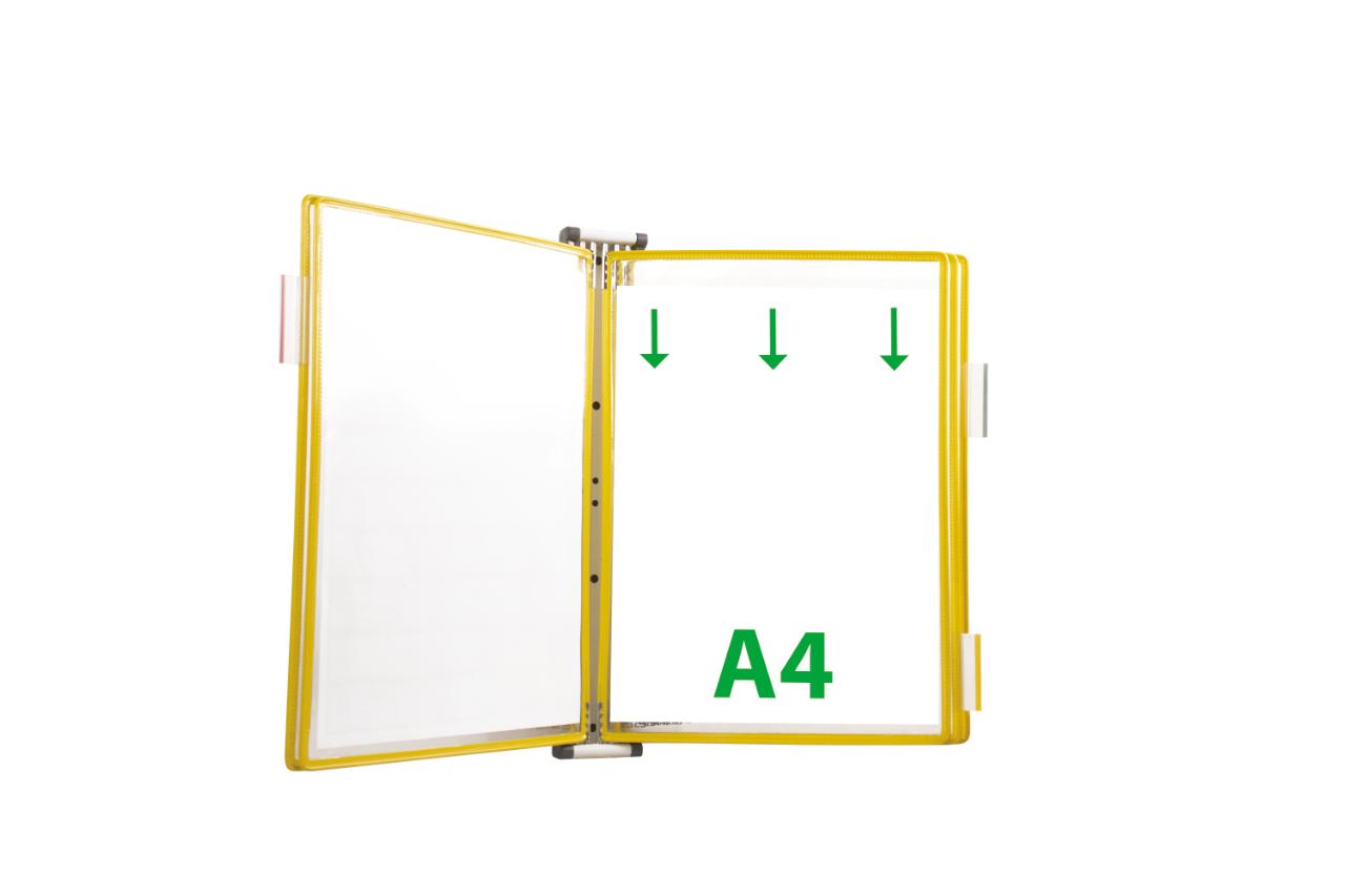 Tarifold Metal Wall Document Display System, A4, 5 Pockets